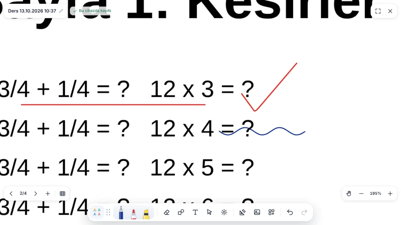 Yakınlaştırılmış PDF sayfası üzerine yazılmış çözüm